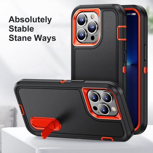 Rugged 3-in-1 Kickstand Case for iPhone 15 Pro Max / 15 Pro - Heavy Duty Protection