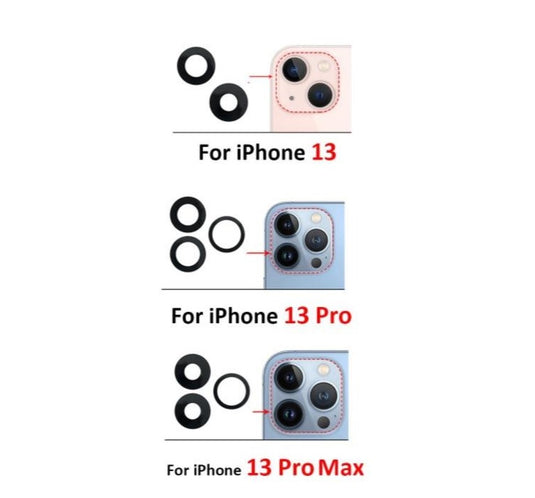 Compatible For iPhone 13,13 Pro and 13 Pro Max Back Camera Lens (Glass Only) With Adhesive