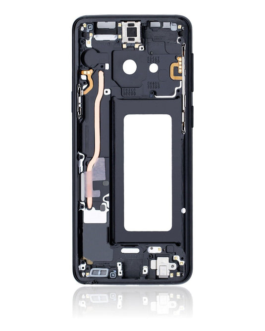 Compatible For Samsung Galaxy S9 Mid-Frame Housing (With SmallParts) (Midnight Black Frame)