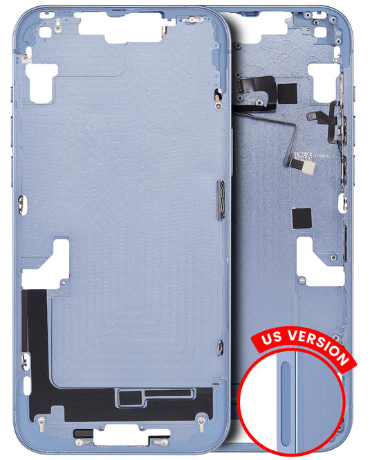 Compatible For iPhone 14 Plus Mid-Frame Housing With Power And Volume Button (US Version) (Blue)