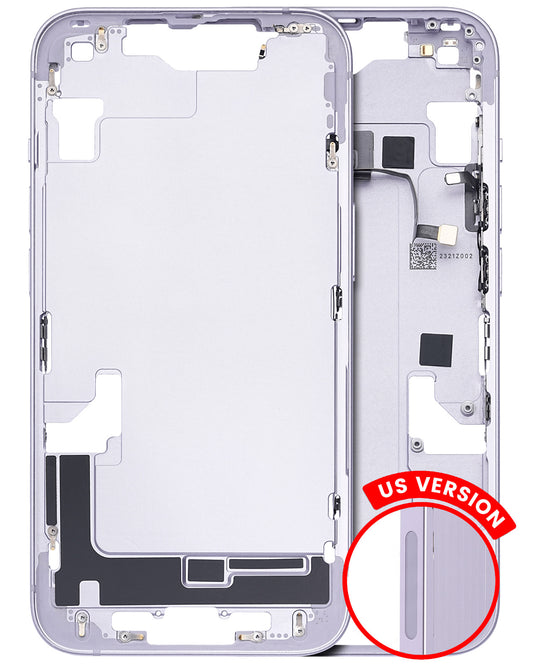 Compatible For iPhone 14 Mid-Frame Housing With Power And Volume Button (US Version) (White)